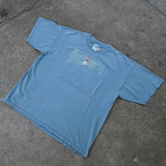 Vtg 90s GEORGES SEURAT Sunday Afternoon on La Grande Jatte Art T Shirt Blue XL - Picture 2 of 6